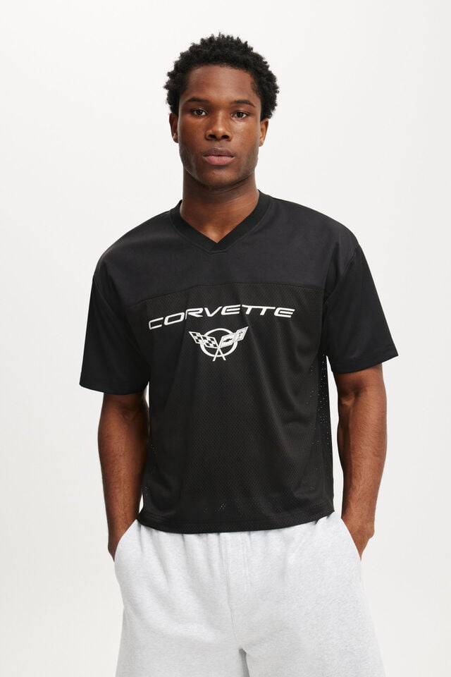 cotton on General Motors Crew Neck Football Jersey lcn gm black / gm - corvette stars