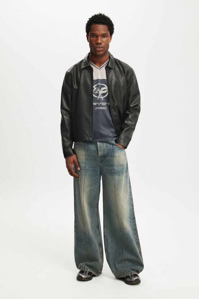 Cotton On General Motors Crew Neck Football Jersey Lcn Gm Faded Slate / Gm - Corvette Logo