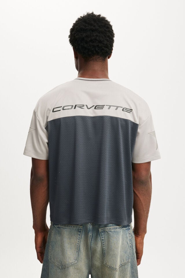 Cotton On General Motors Crew Neck Football Jersey Lcn Gm Faded Slate / Gm - Corvette Logo