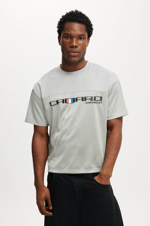 cotton on General Motors Crew Neck Football Jersey lcn gm silver / camaro logo