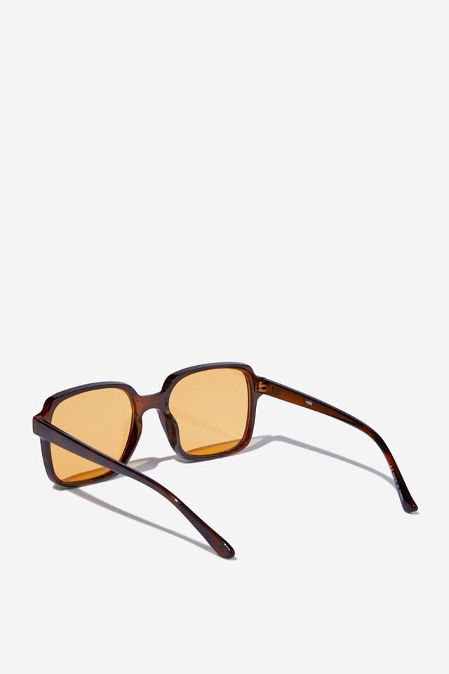 Cotton On Georgia Oversized Square Sunglasses Tort/yellow