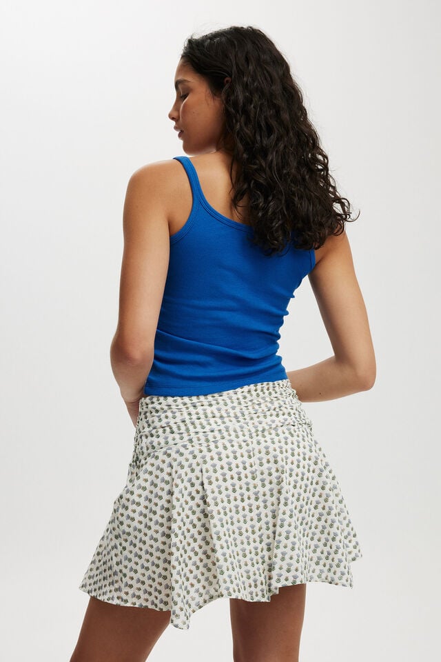 Cotton On Georgie Hanky Hem Mini Skirt Hannah Floral White