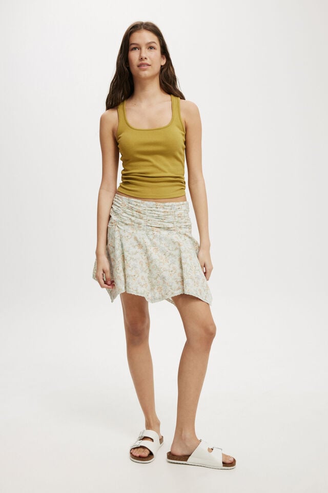 Cotton On Georgie Hanky Hem Mini Skirt Olivia Floral
