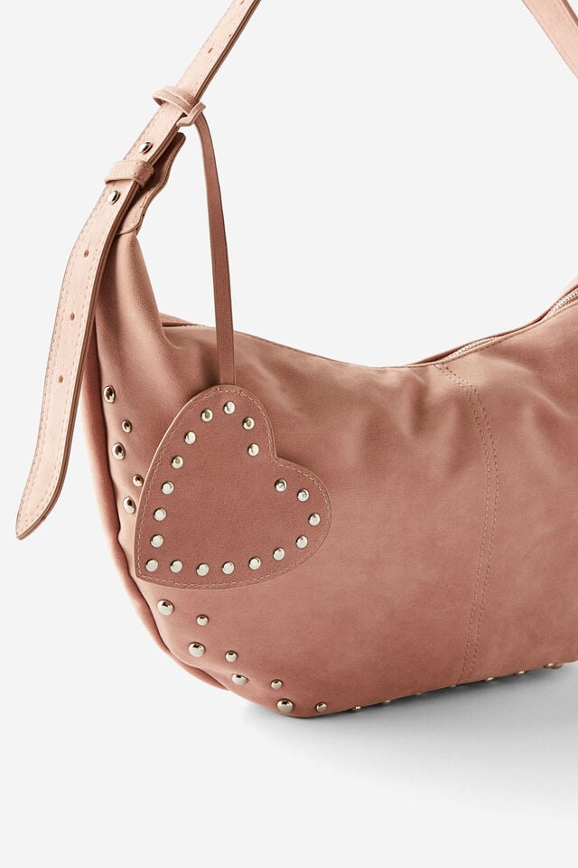 Cotton On Gracie Collection Underarm Bag Blush Pink Studs/heart