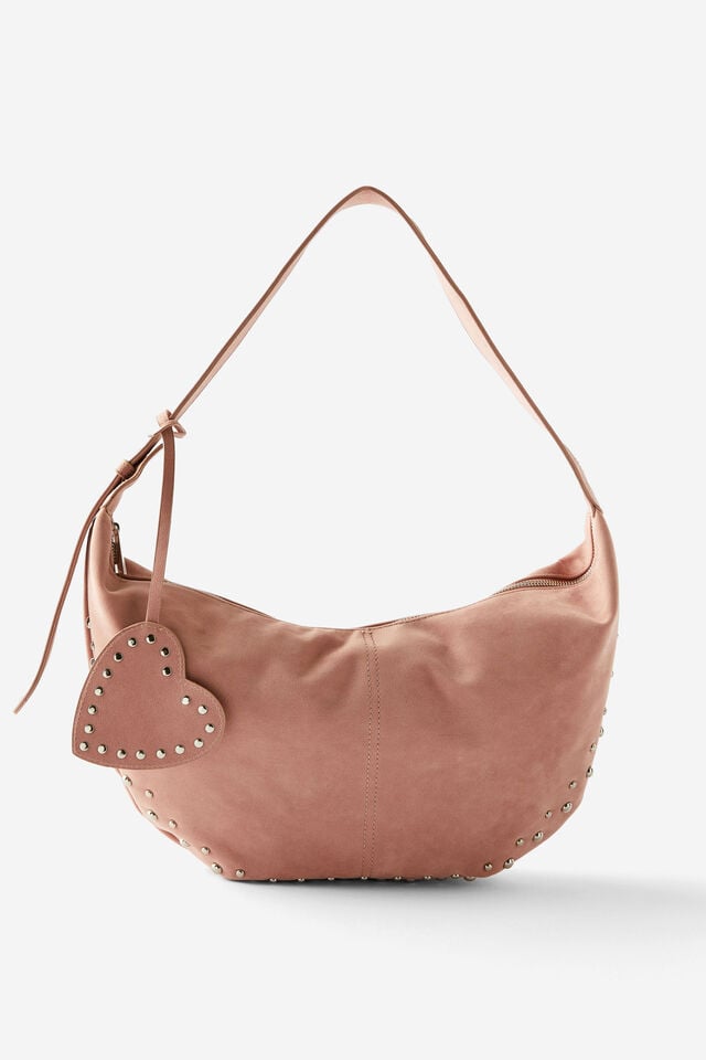 cotton on Gracie Collection Underarm Bag blush pink studs/heart