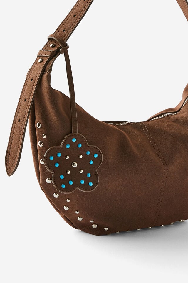 Cotton On Gracie Collection Underarm Bag Choc Studs/flower