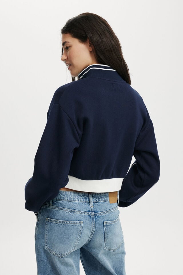 Cotton On Graphic Cropped Zip Through Co Crest / Winter Night