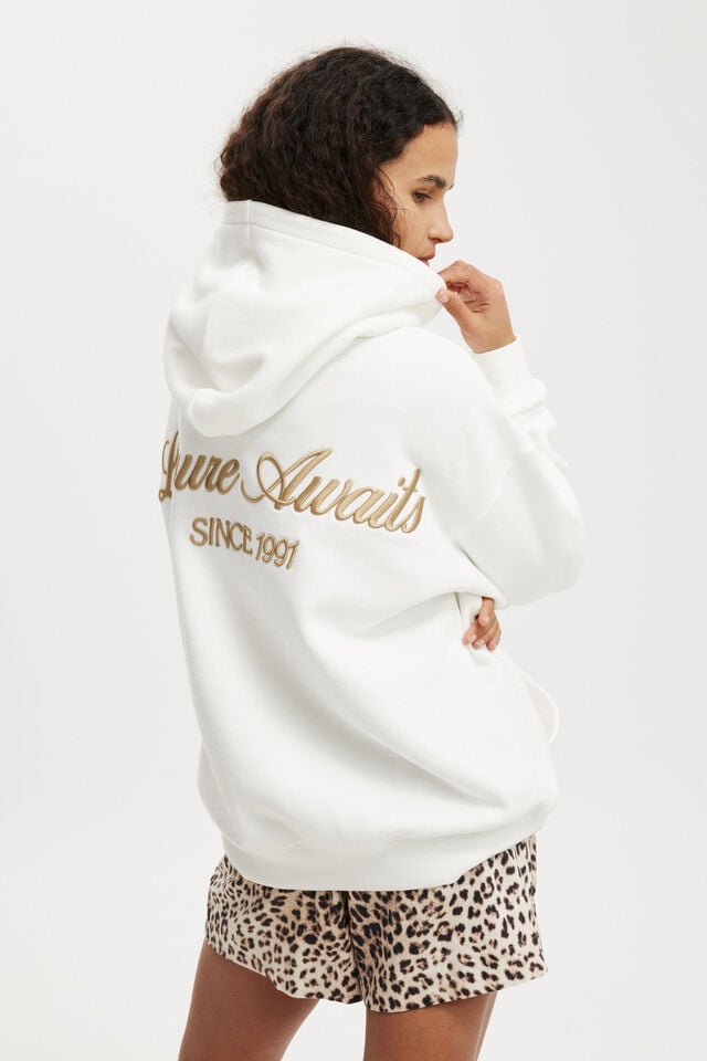 Cotton On Graphic Fleece Hoodie Beckley House/white