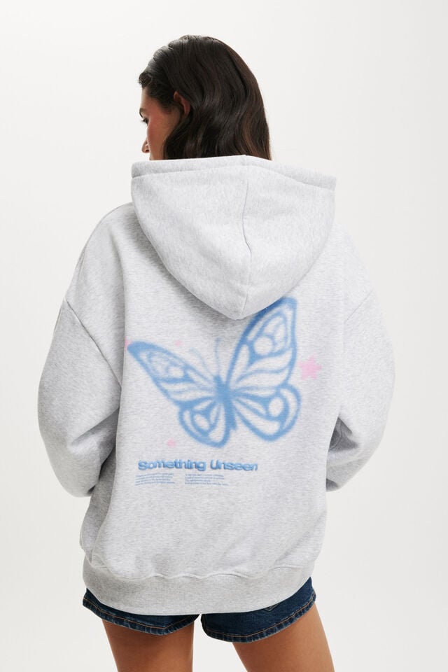 Cotton On Graphic Fleece Hoodie Cosmic Energy / Soft Grey Marle