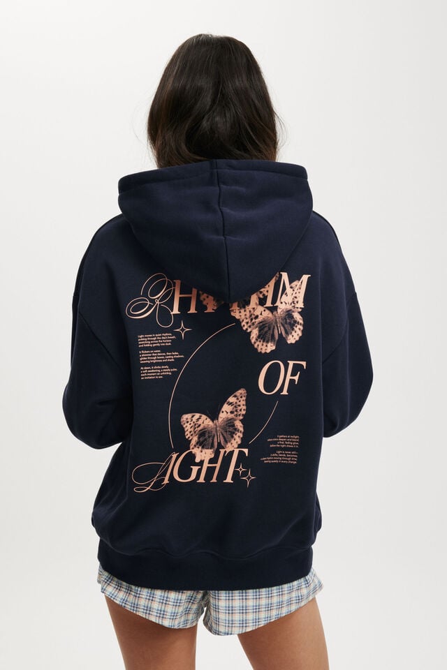 Cotton On Graphic Fleece Hoodie Rhythm Of Night / Total Eclipse