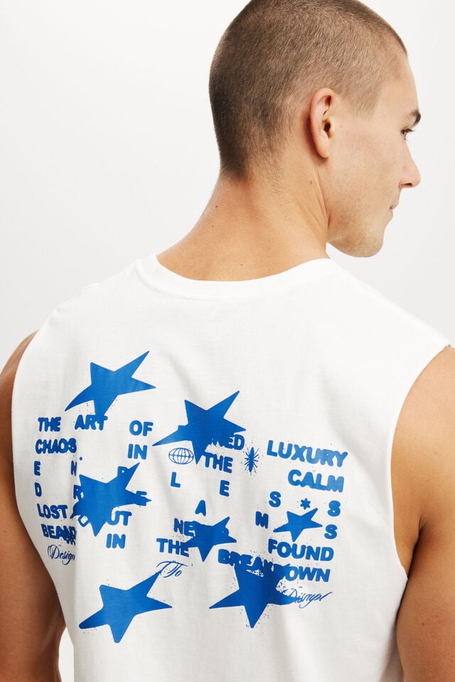 Cotton On Graphic Muscle Vintage White/art Of Luxury