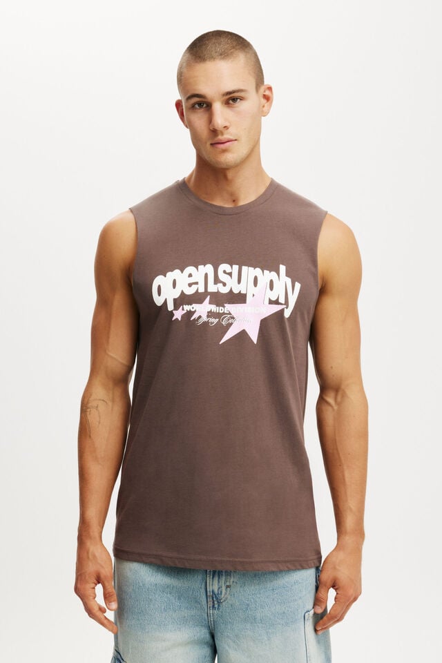 cotton on Graphic Muscle washed chocolate/open supply