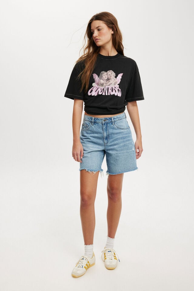 Cotton On Guns & Roses Boxy Graphic Tee Lcn Br Guns N Roses Cherubs/black