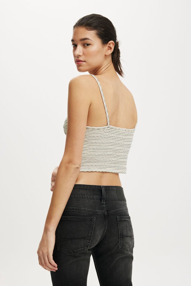 Cotton On Hailey V Neck Cami Kimmi Stripe Lemon Icing