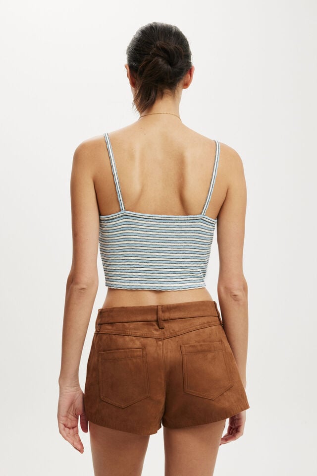 Cotton On Hailey V Neck Cami Kimmi Stripe Serene Blue