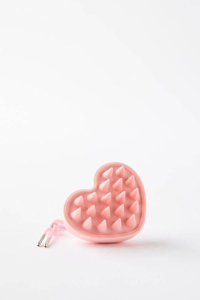 Cotton On Hair Revival Scalp Massager Heart Berry Pop