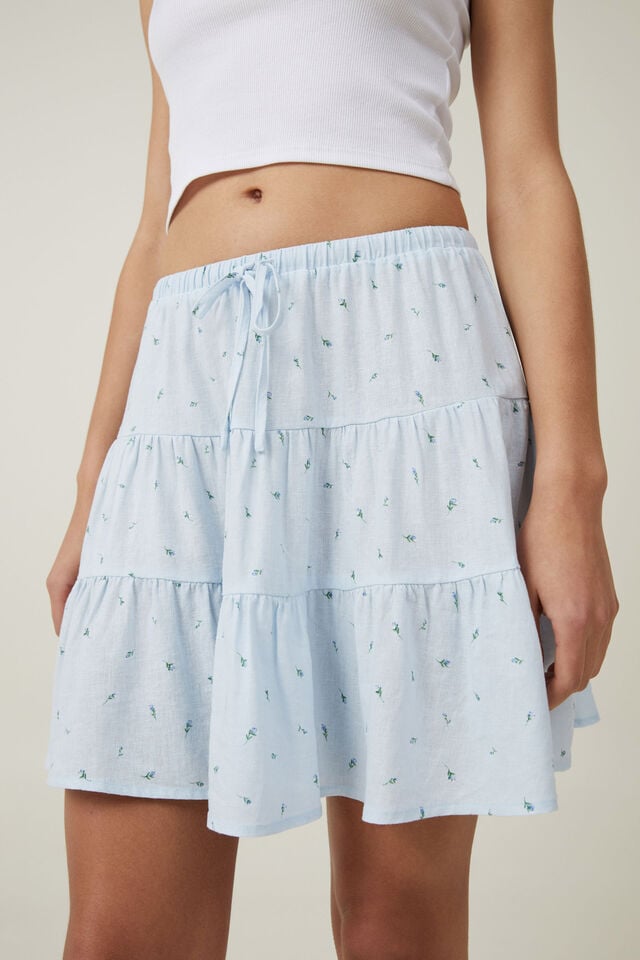 Cotton On Haven Tiered Mini Skirt Rowena Rose Breezy Blue