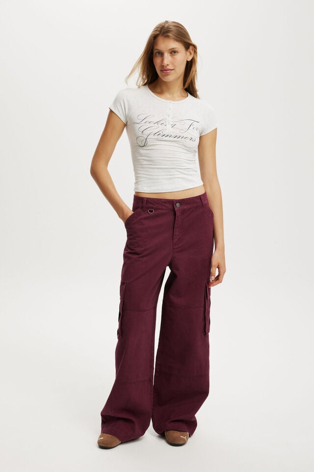 Cotton On Henley Baby Raglan Graphic Tee Looking For Glimmers/light Grey Marle