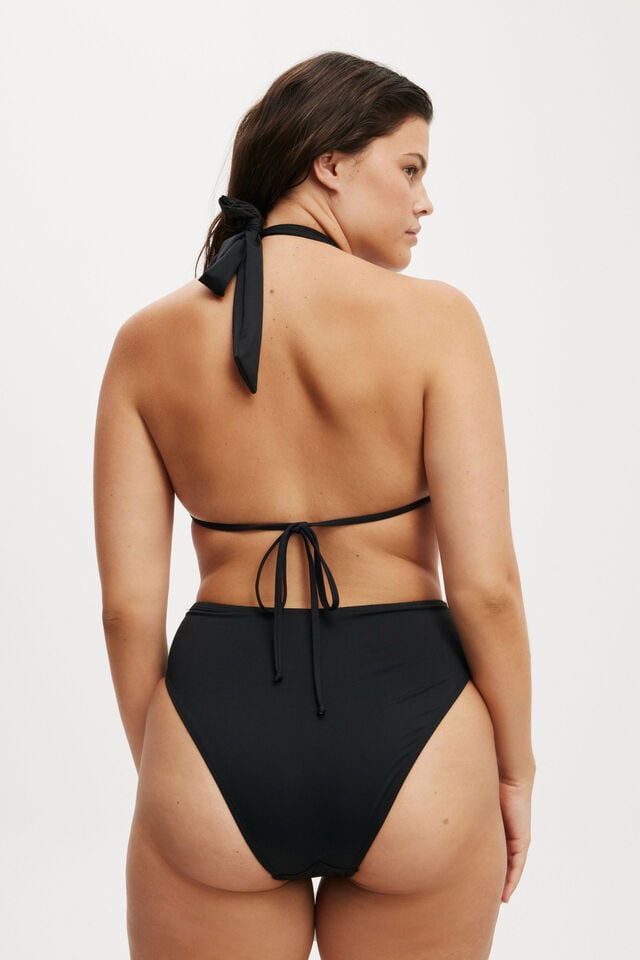 Cotton On High Apex Slider Triangle Bikini Top Black