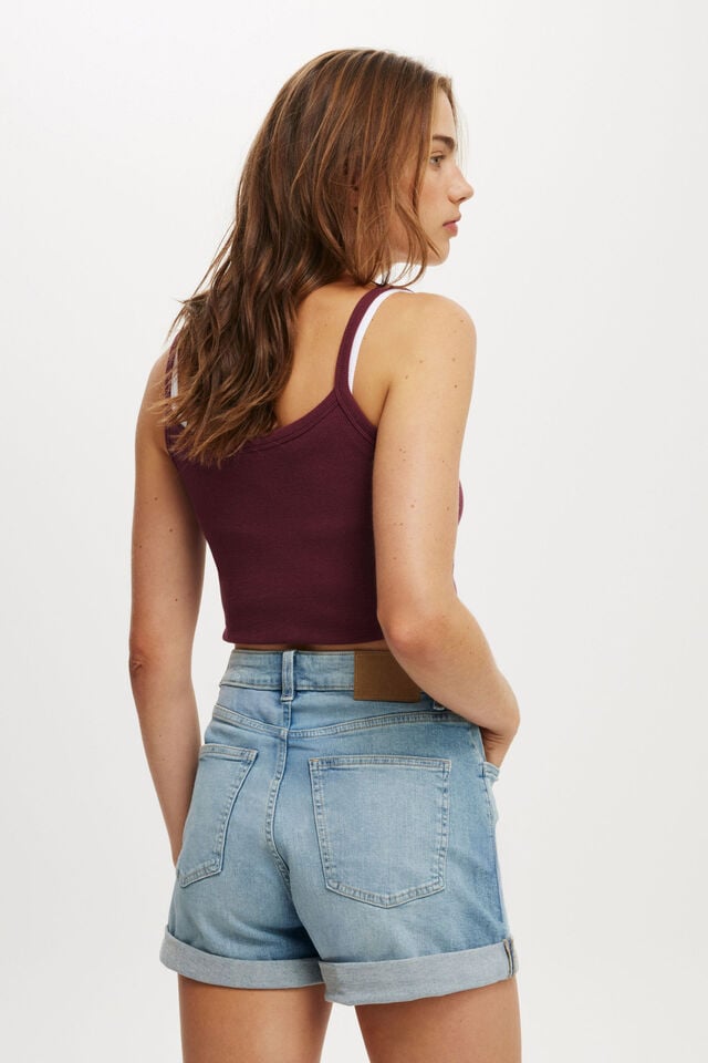 Cotton On High Rise Micro Denim Short Saltwater Blue Cuff