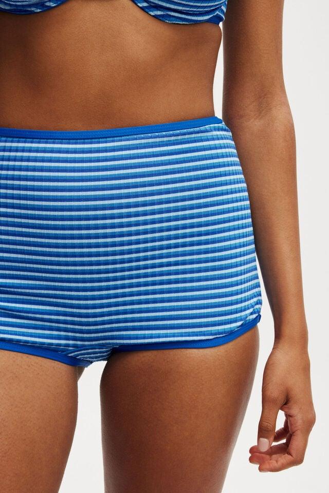 Cotton On Highwaisted Swim Boyleg Heather Stripe Rib