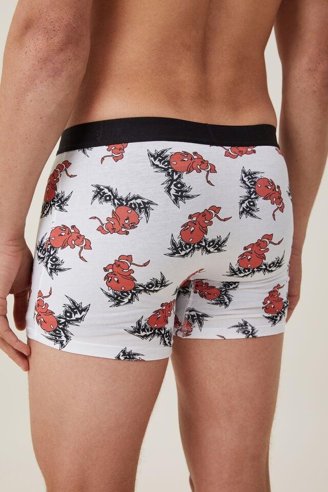 Cotton On Hot Stuff Mens Trunks Lcn Uni White/ Hot Stuff Metal Logo