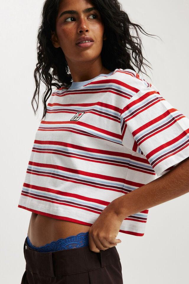 Cotton On I Love NY Cropped Boxy Graphic Tee Lcn I Love Ny Badge/ Stripe