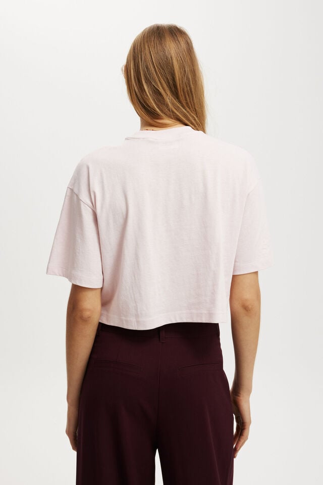 Cotton On I Love NY Cropped Boxy Graphic Tee Lcn I Love Ny/ Soft Pink