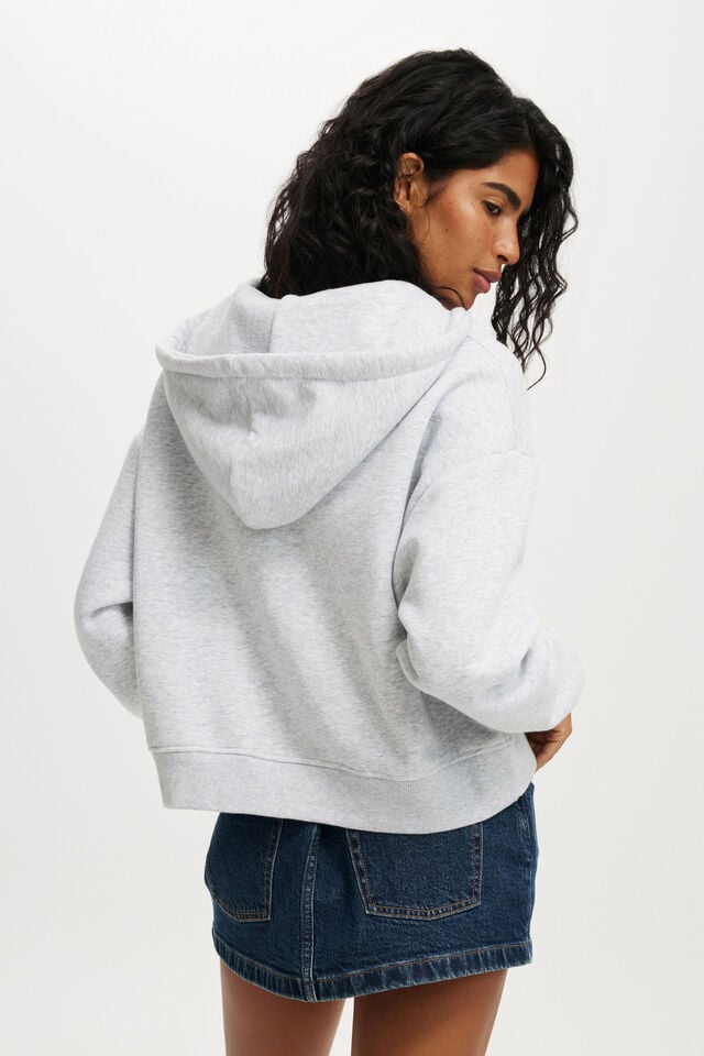 Cotton On I Love NY Fleece Zip Through Hoodie Lcn I Love Ny/soft Grey Marle