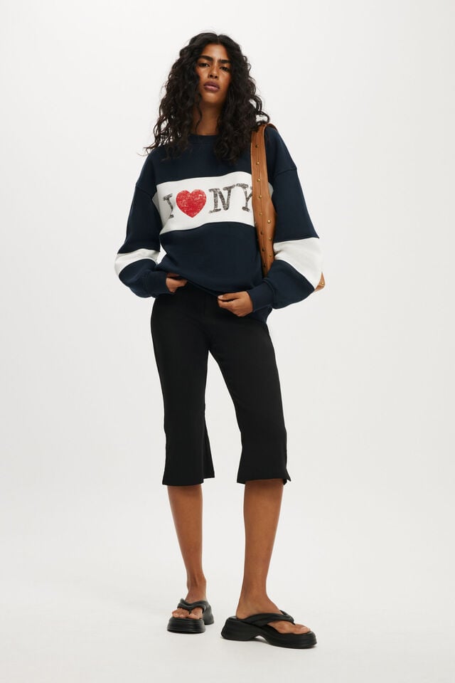 Cotton On I Love NY Graphic Crew Sweatshirt Lcn I Love Ny/ink Navy