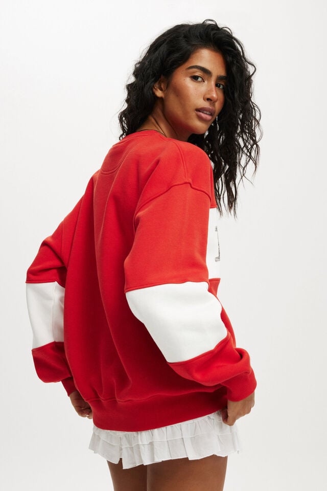 Cotton On I Love NY Graphic Crew Sweatshirt Lcn I Love Ny/red Poppy