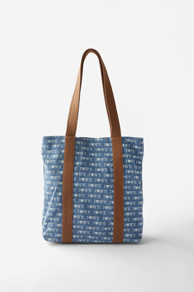 cotton on I Love NY Tote Bag lcn ny i love ny/blue denim