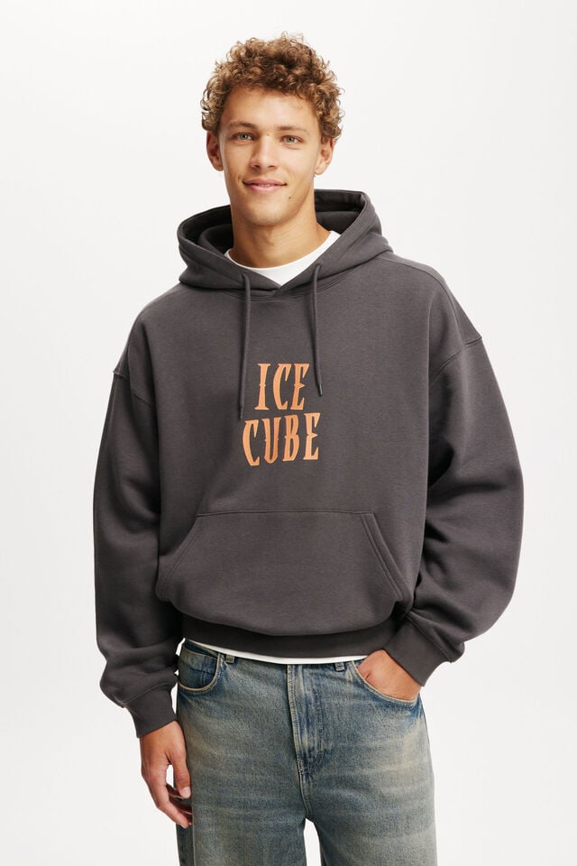 cotton on Ice Cube Box Fit Music Hoodie lcn mt faded slate / ice cube – most wanted