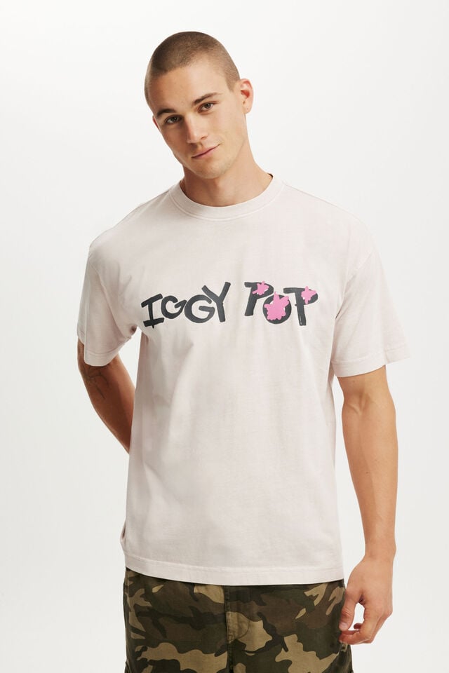 cotton on Iggy Pop Box Fit T-Shirt lcn cor iced lilac/ iggy pop - stars