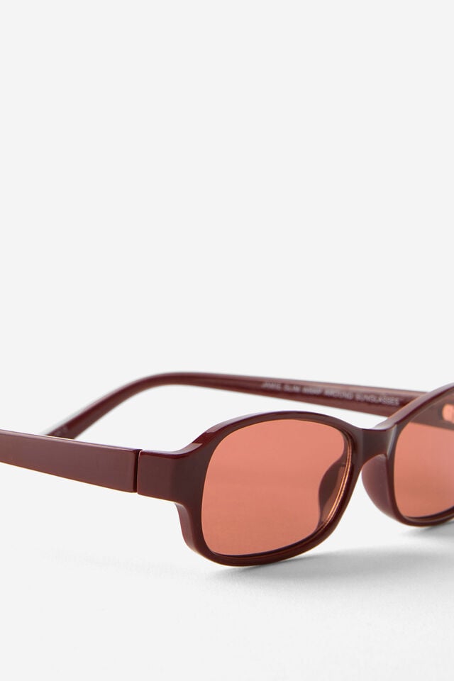 Cotton On Jamie Slim Wrap Around Sunglasses Sour Cherry