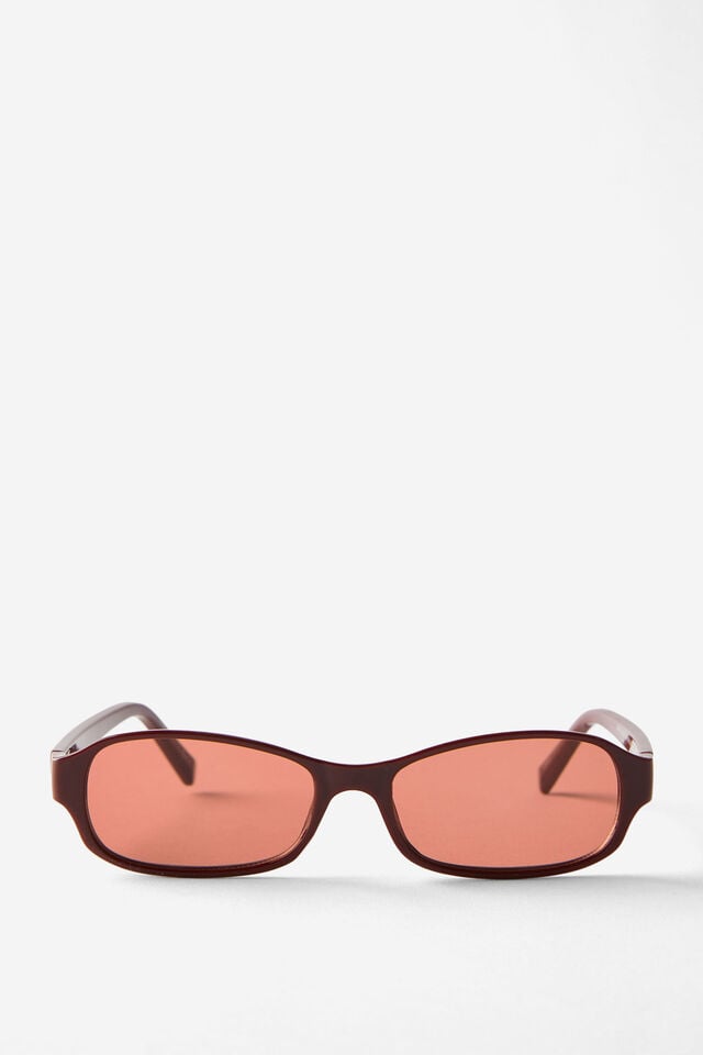 cotton on Jamie Slim Wrap Around Sunglasses sour cherry