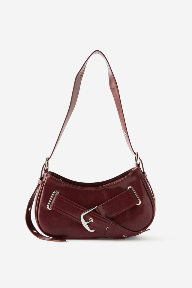 cotton on Karli Underarm Bag east west buckle/deep berry