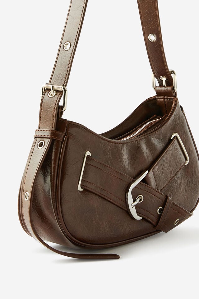 Cotton On Karli Underarm Bag East West Buckle/deep Choc