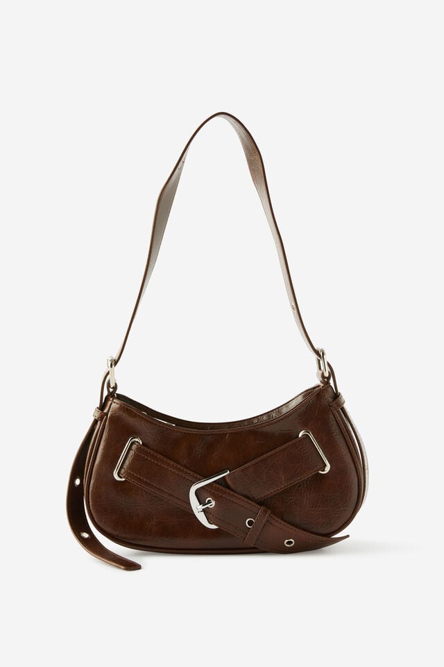 cotton on Karli Underarm Bag east west buckle/deep choc