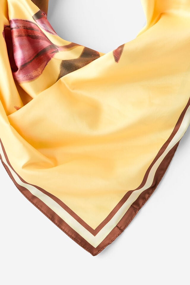 Cotton On Knot Your Everyday Scarf Pink Flower/yellow