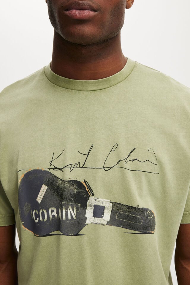 Cotton On Kurt Cobain Cropped Fit T-Shirt Lcn Mt Sage / Kurt Cobain - Guitar