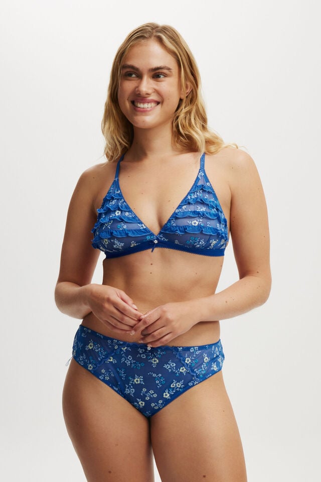 cotton on Layla Lace Triangle Bralette bonjour blue