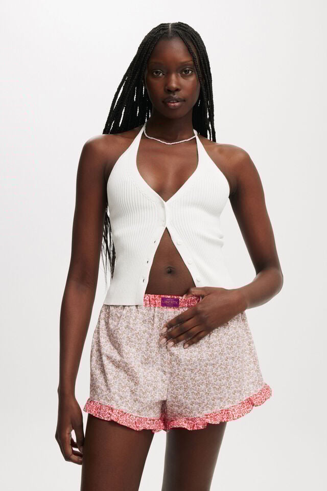 cotton on Liberty Fabric Bloomer Short fallen leaves/poppy day red