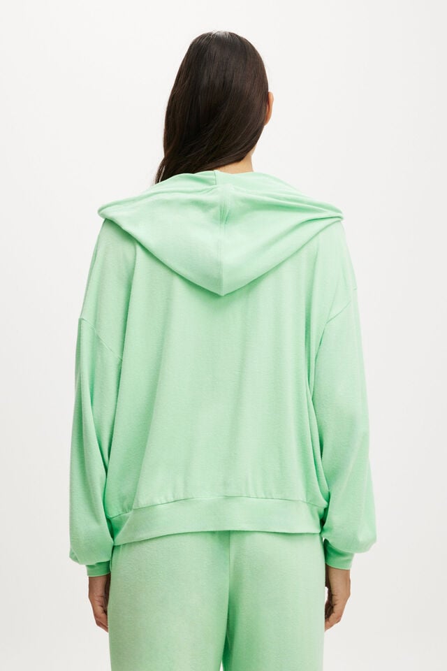 Cotton On Light Weight Super Soft Hooded Zip Through Spring Green
