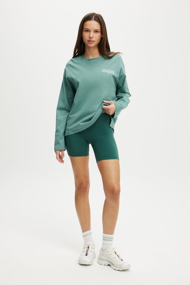 Cotton On Long Sleeve Graphic Crew Sagebrush/outdoors Club