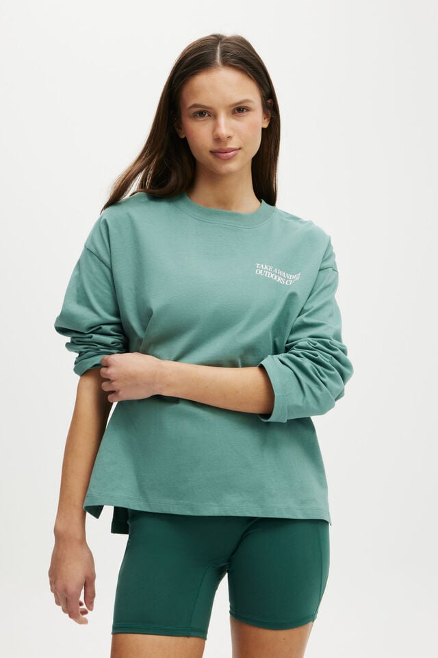 cotton on Long Sleeve Graphic Crew sagebrush/outdoors club