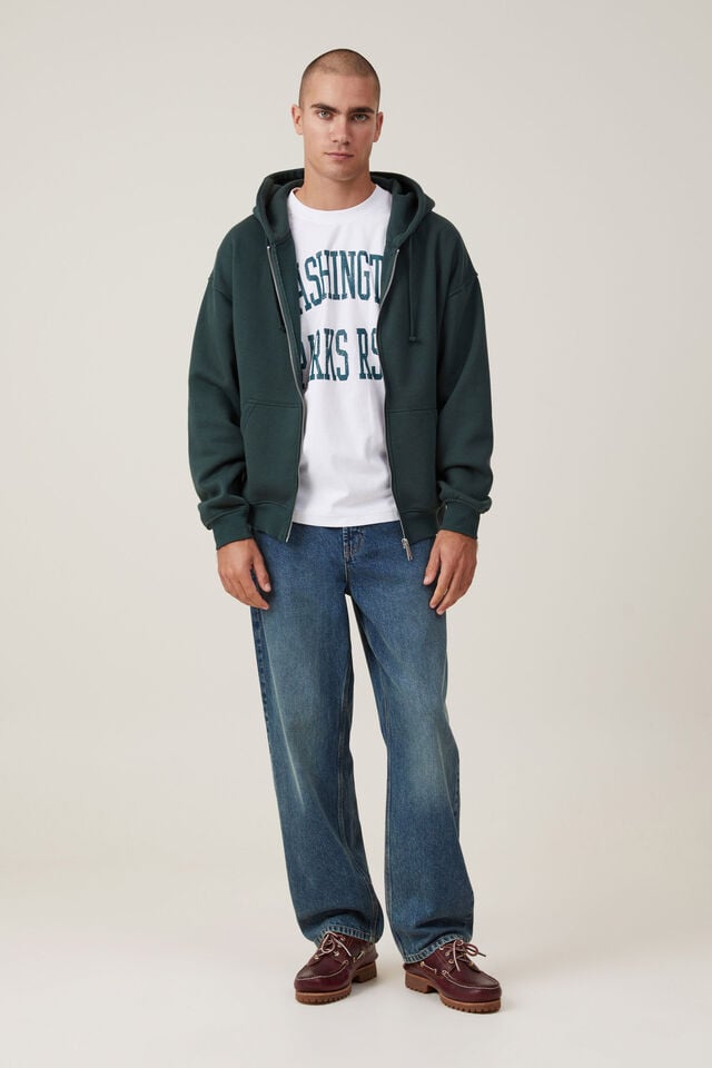 Cotton On Loose Fit College T-Shirt White / Washington Parks