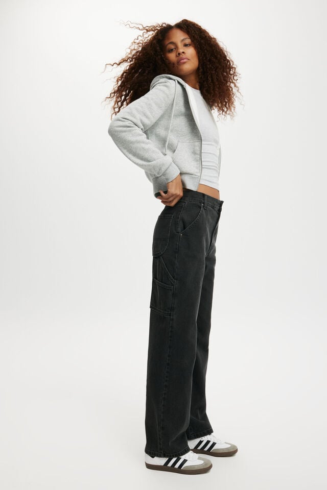 cotton on Loose Straight Jean graphite black/ carpenter