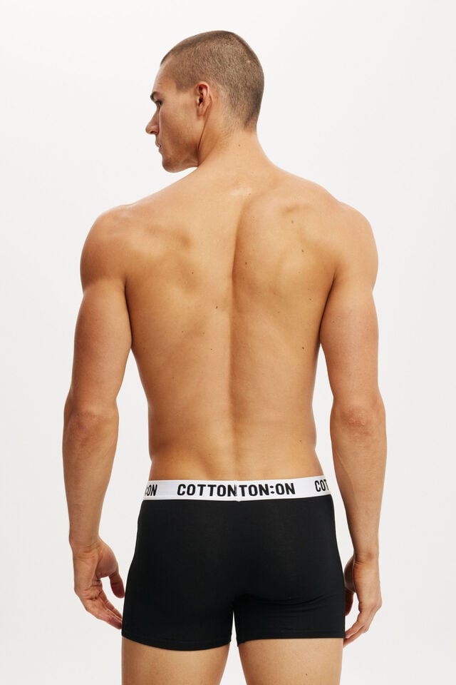Cotton On Mens Organic Cotton Trunks Black/white/black