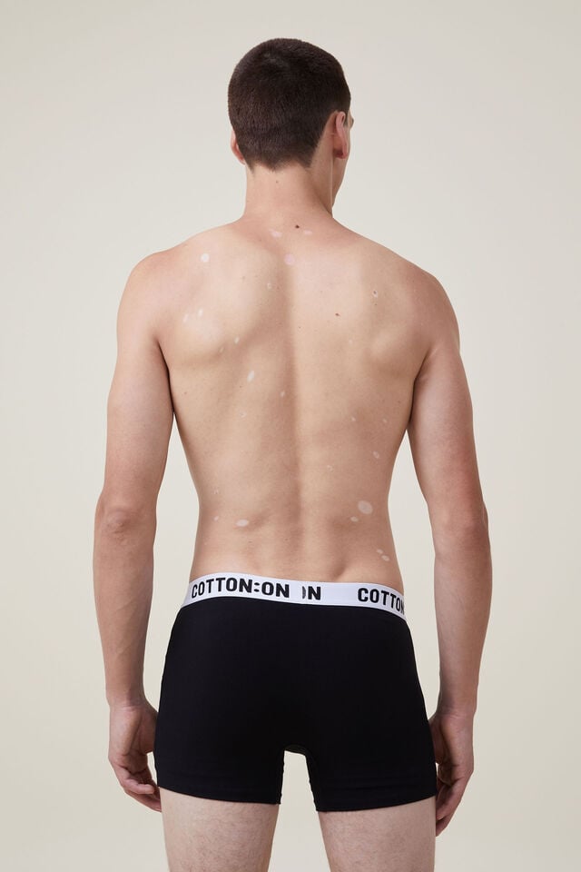 Cotton On Mens Organic Cotton Trunks Black/white/black